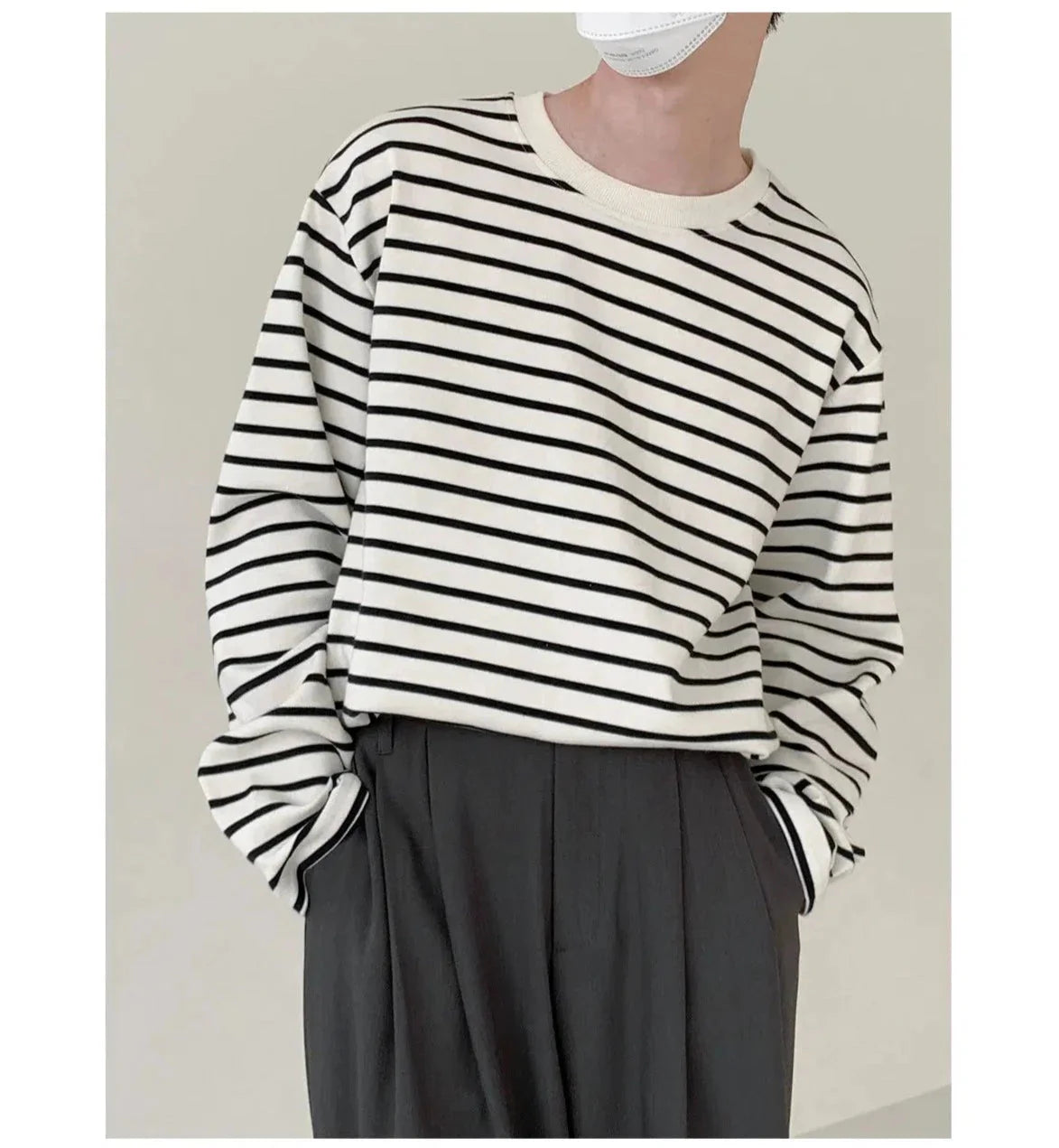 Round Neck Striped Shirt