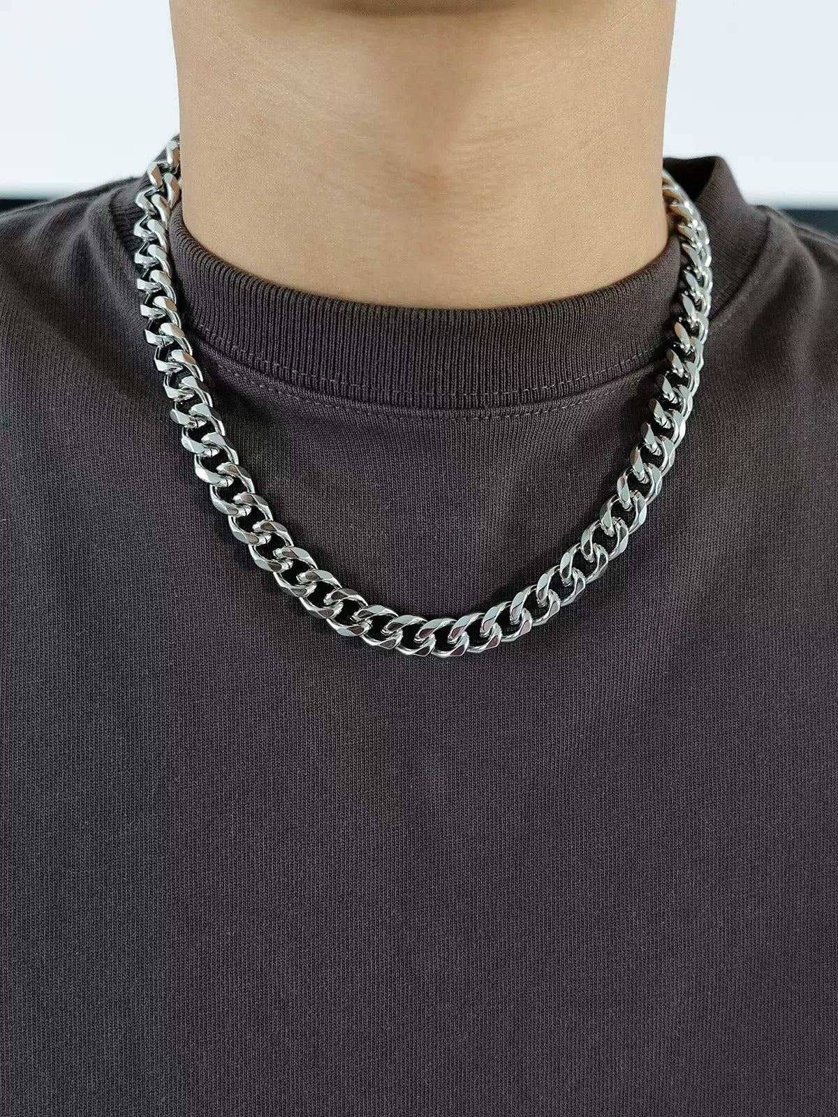 Thick Cuban Chain Necklace & Bracelet
