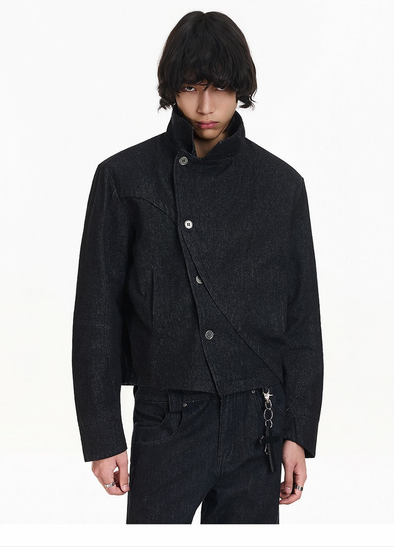 Stand Collar Denim Jacket