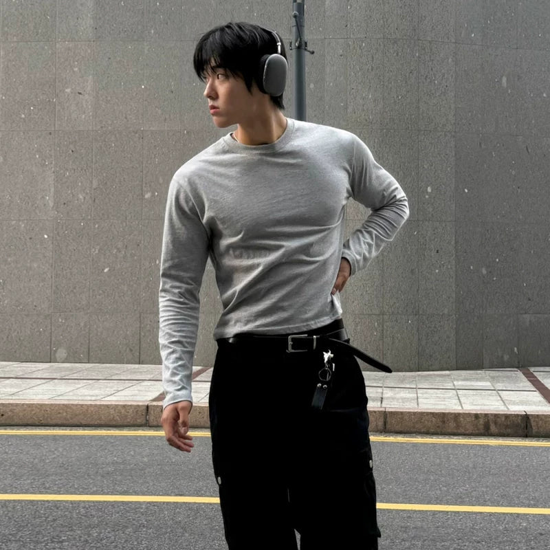 Slim Fit Crew Neck Long Sleeve Pullover