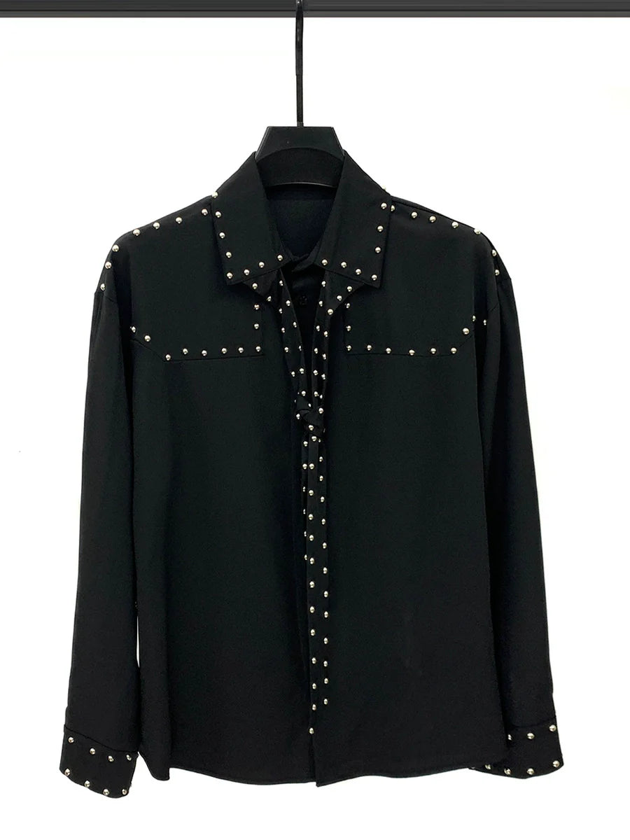 Rivet Detail Casual Long Sleeve Shirt