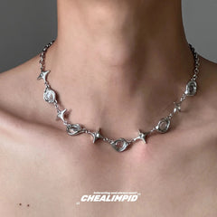 Star Oval Irregular Zircon Necklace