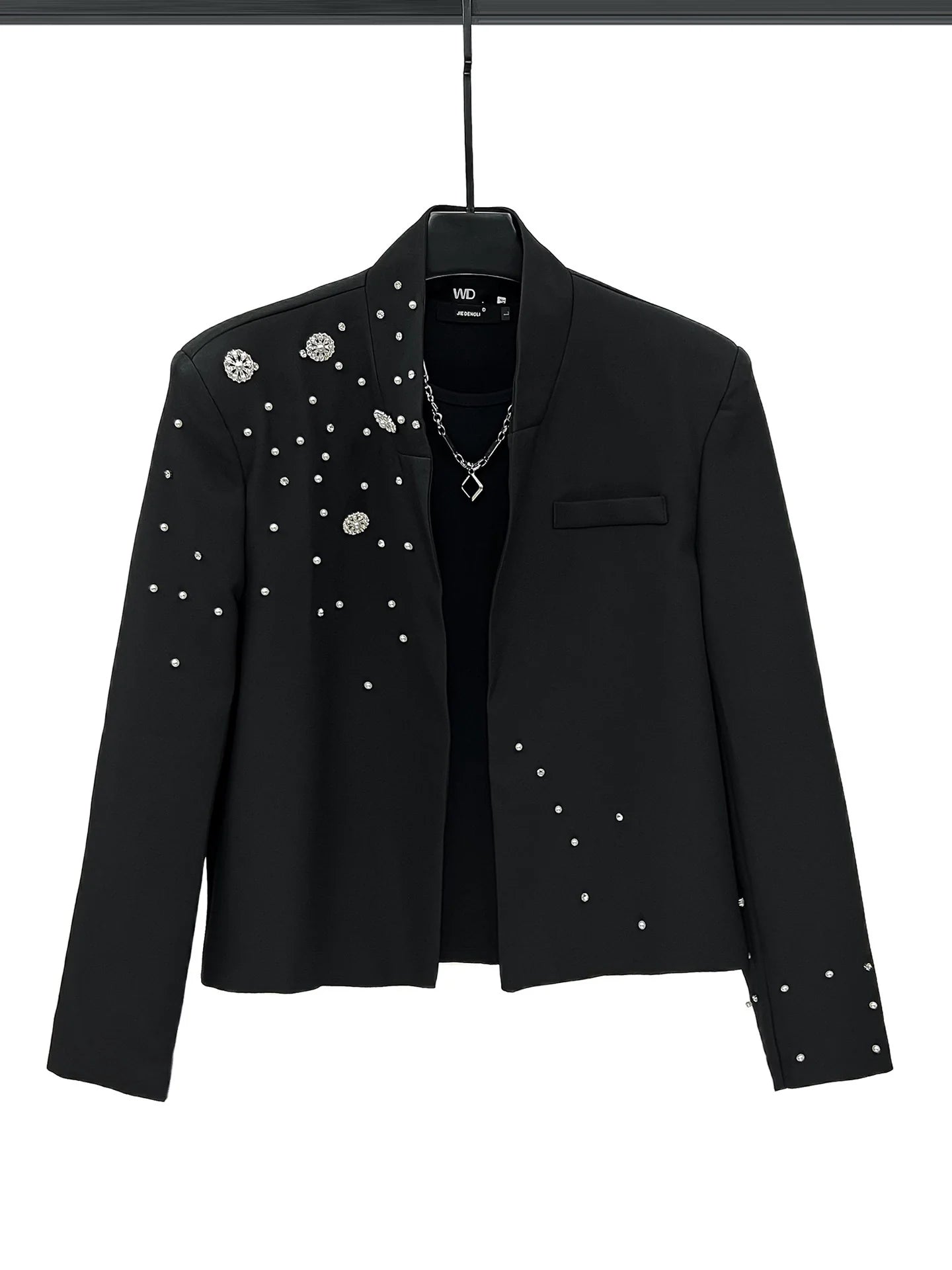 Beaded Diamond Embellished Loose Suit Jacket