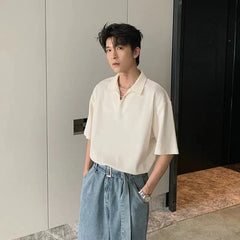 Oversized Polo Shirt with Casual Collar