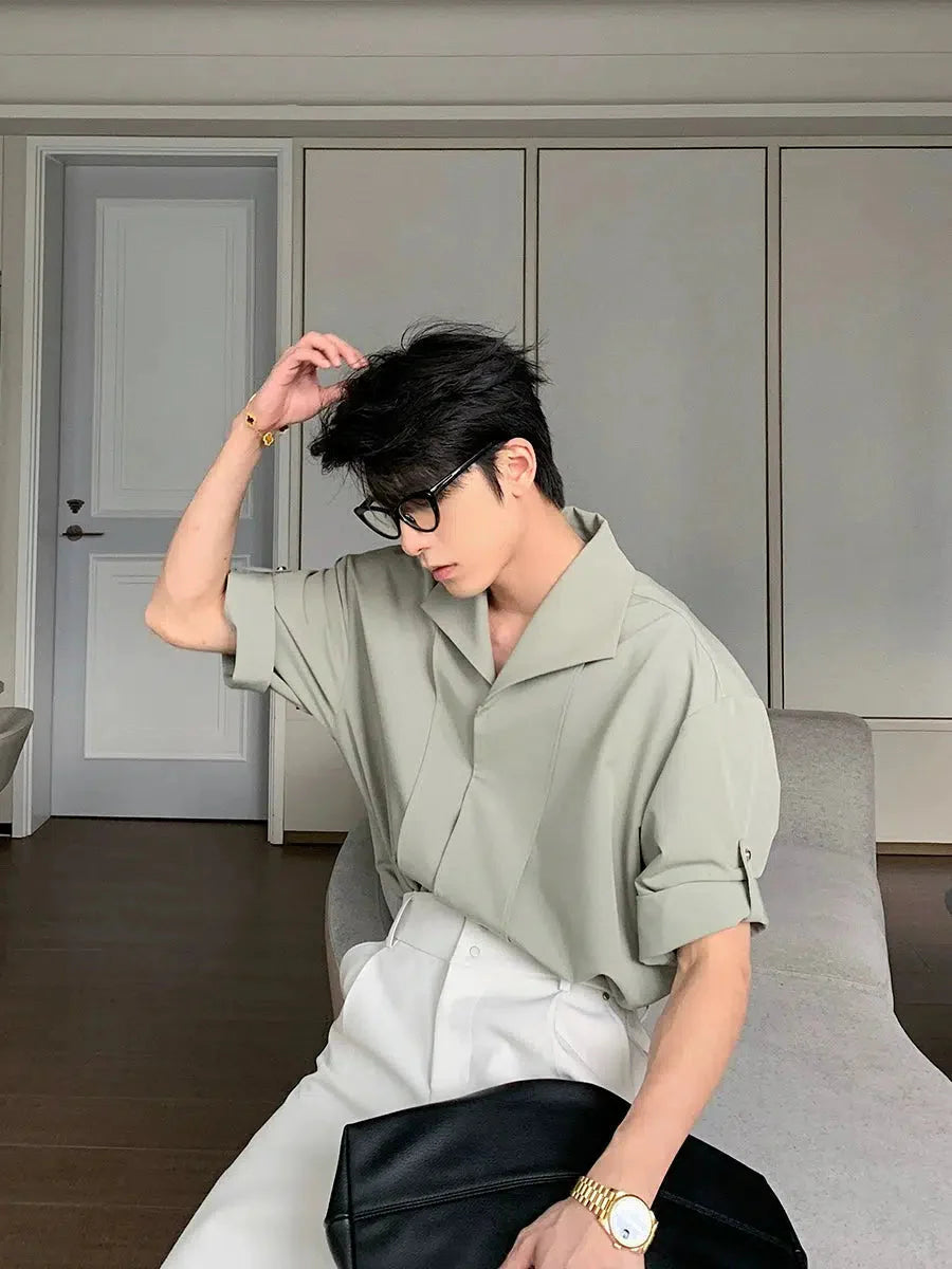 Button-Up Rolled Sleeves Shirt