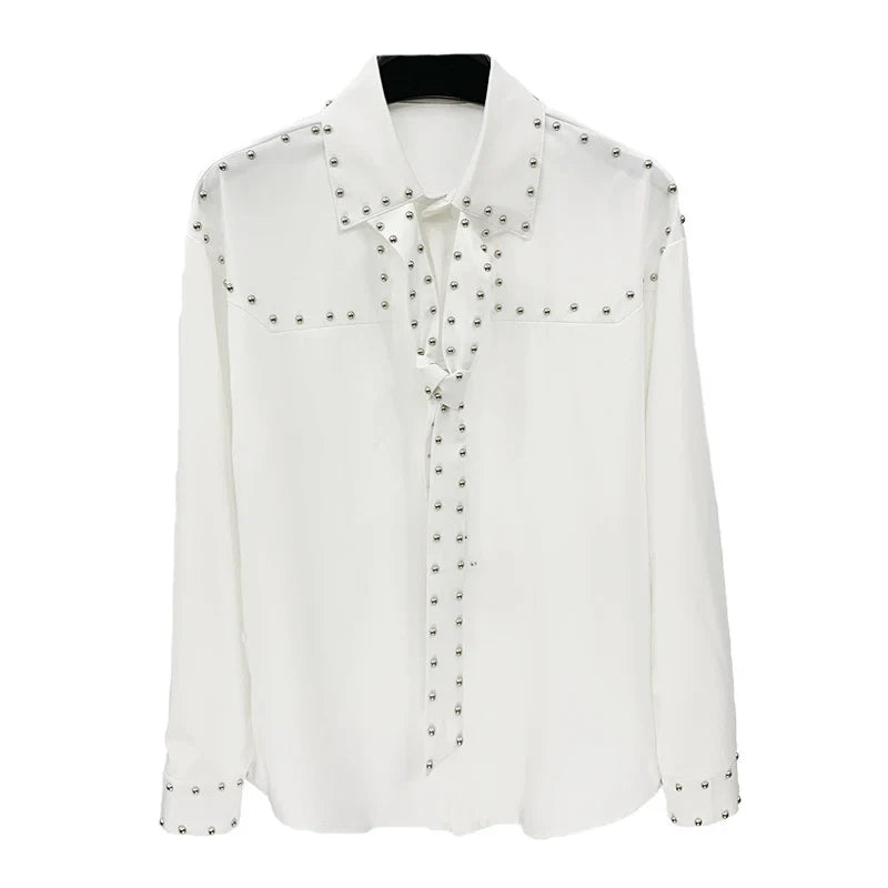 Rivet Detail Casual Long Sleeve Shirt