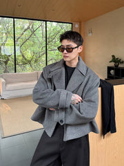 Oversized Wool Short Lapel Jacket
