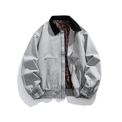 Contrast Lapel Loose Jacket