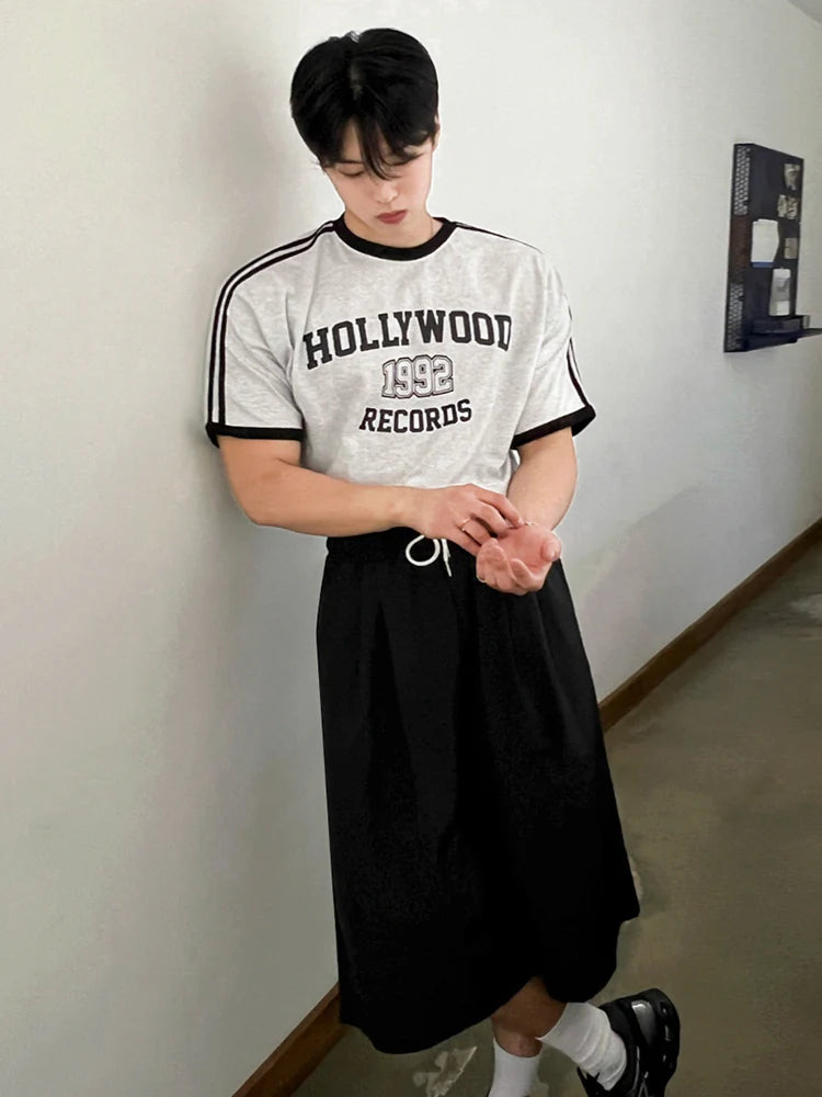 Letter Print Round Neck T-shirt