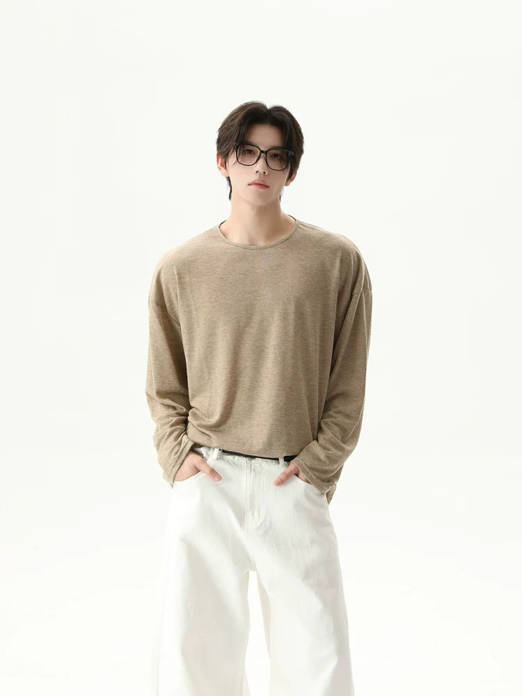 Loose Fit Long Sleeve Round Neck Pullover