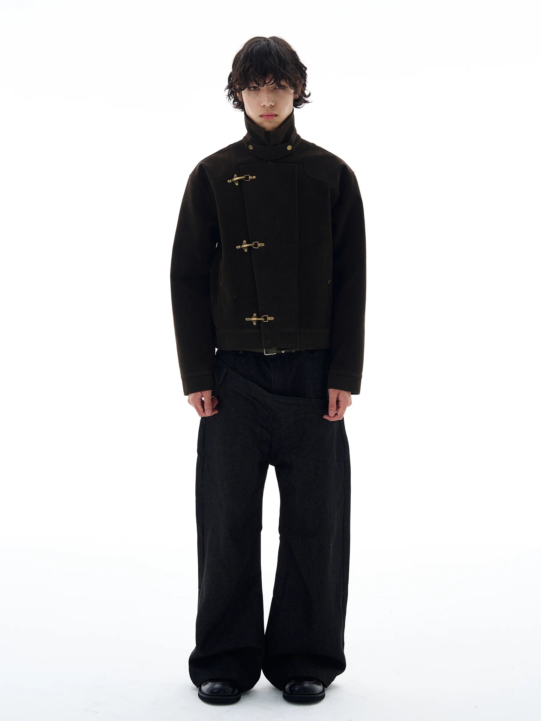 Suede Toggle Button Jacket