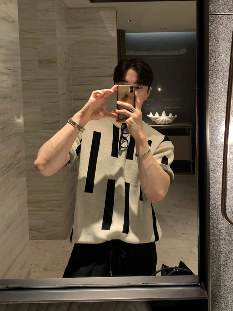 Knitted Short Sleeve Pullover