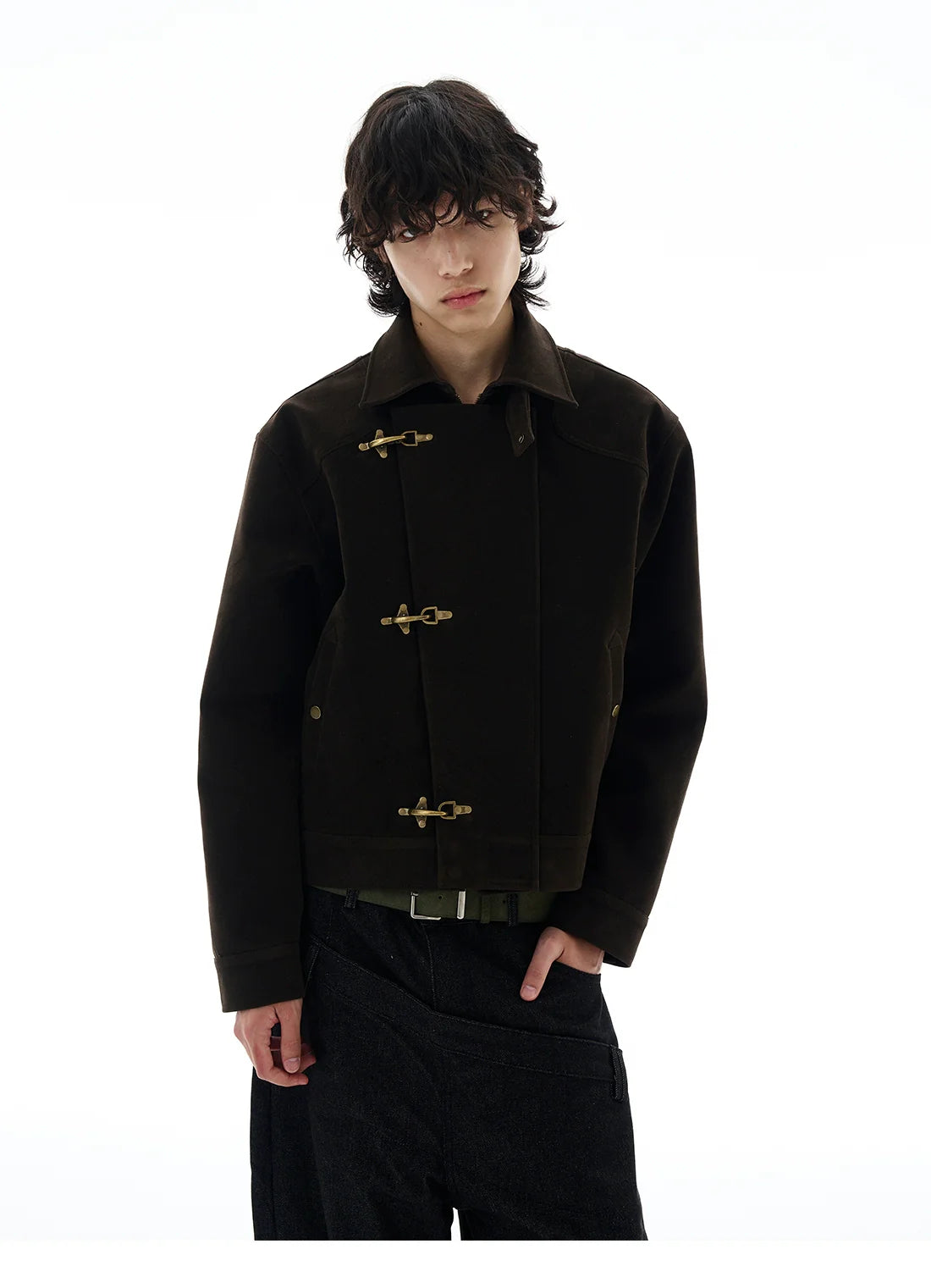 Suede Toggle Button Jacket