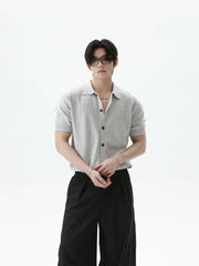 Front buttons Short Sleeve Knit Cardigan
