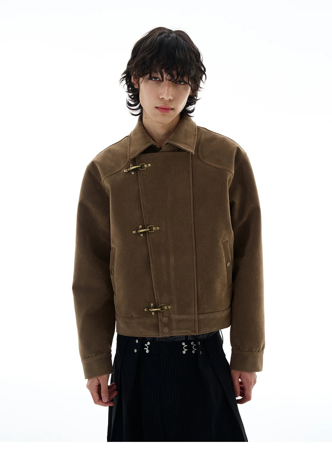 Suede Toggle Button Jacket