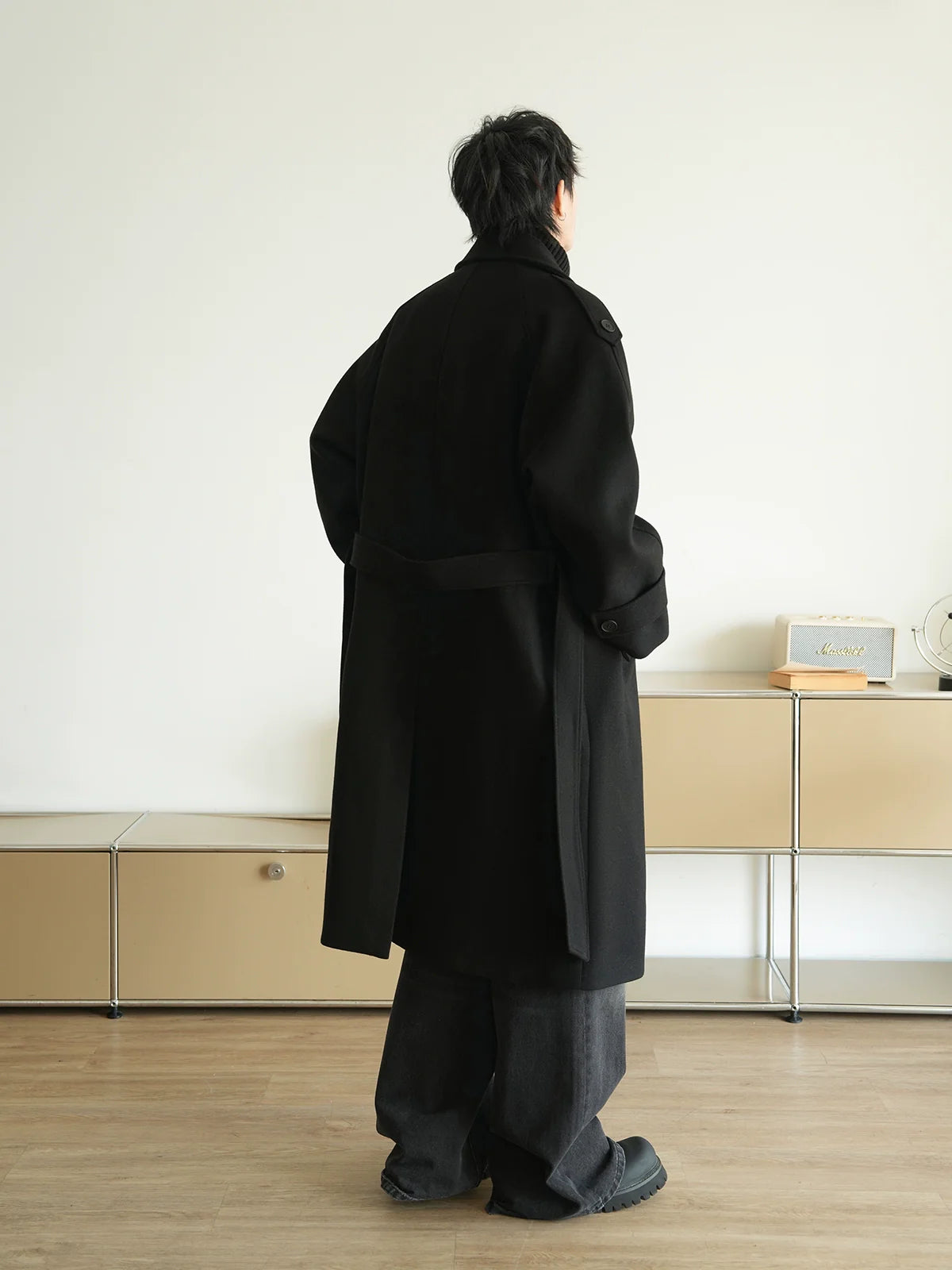 Loose Fit Mid-Length Woolen Coat