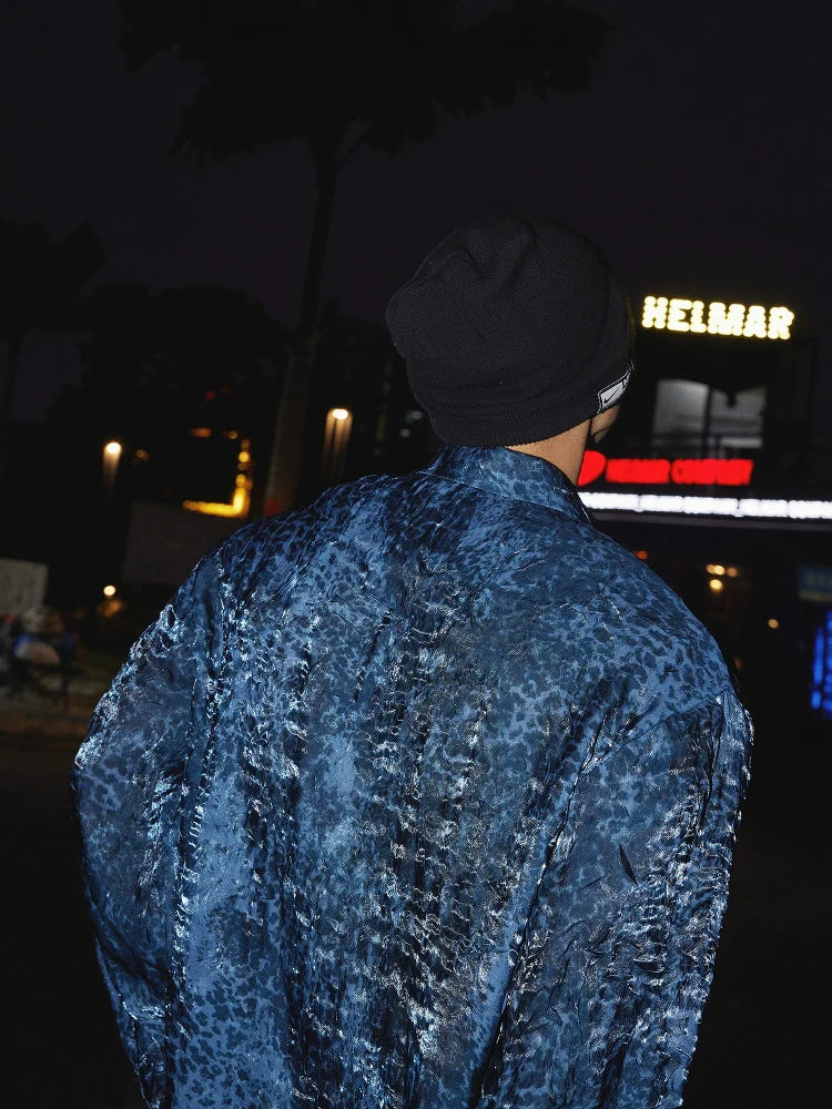 Diamond Shine Leopard Print Loose Shirt