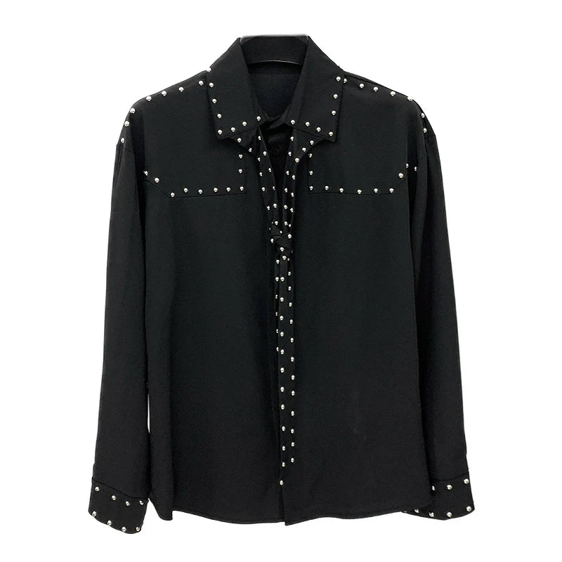 Rivet Detail Casual Long Sleeve Shirt