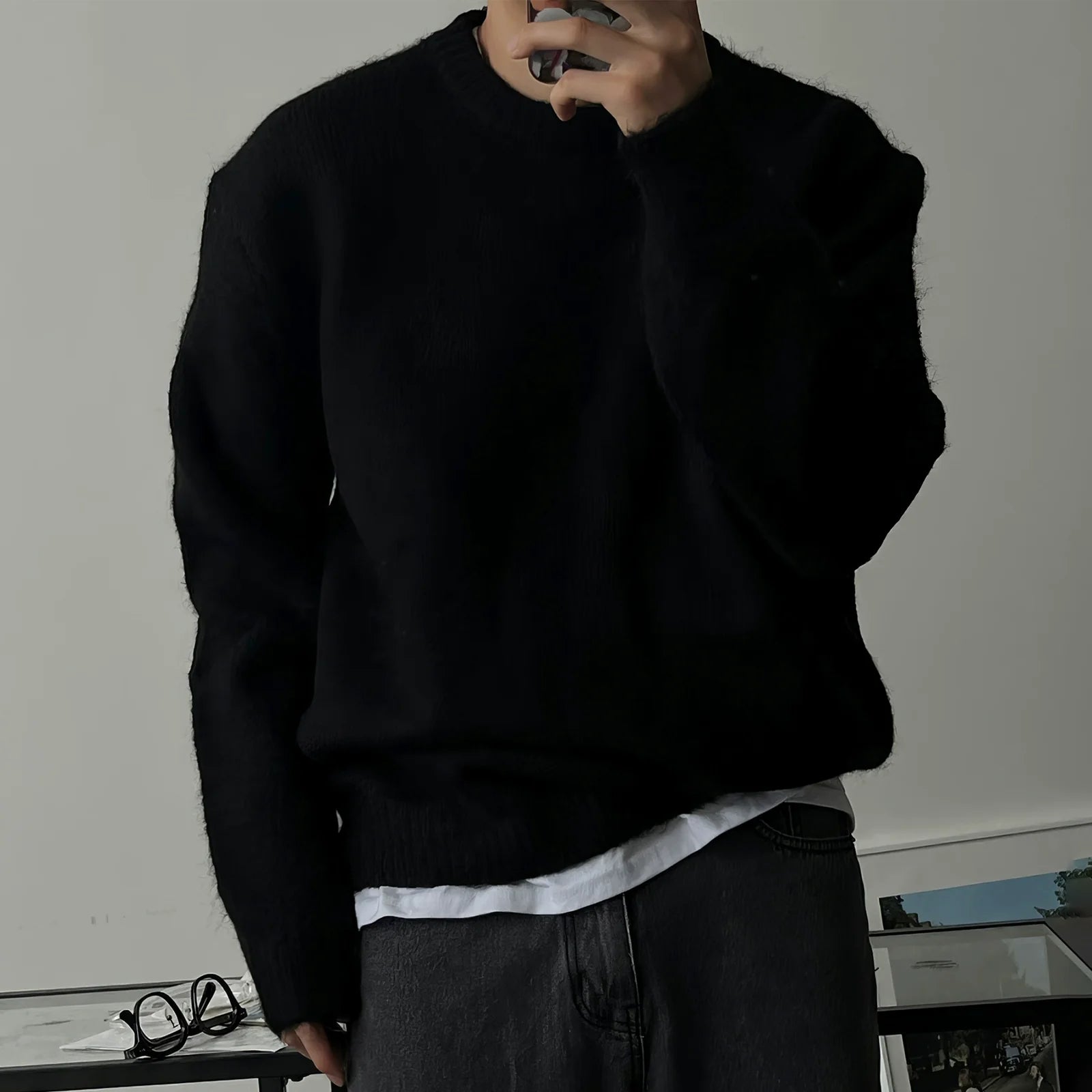 Round Neck Thick Knit Sweater