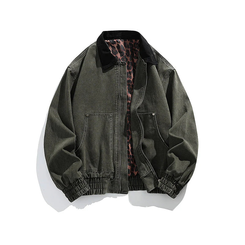 Contrast Lapel Loose Jacket