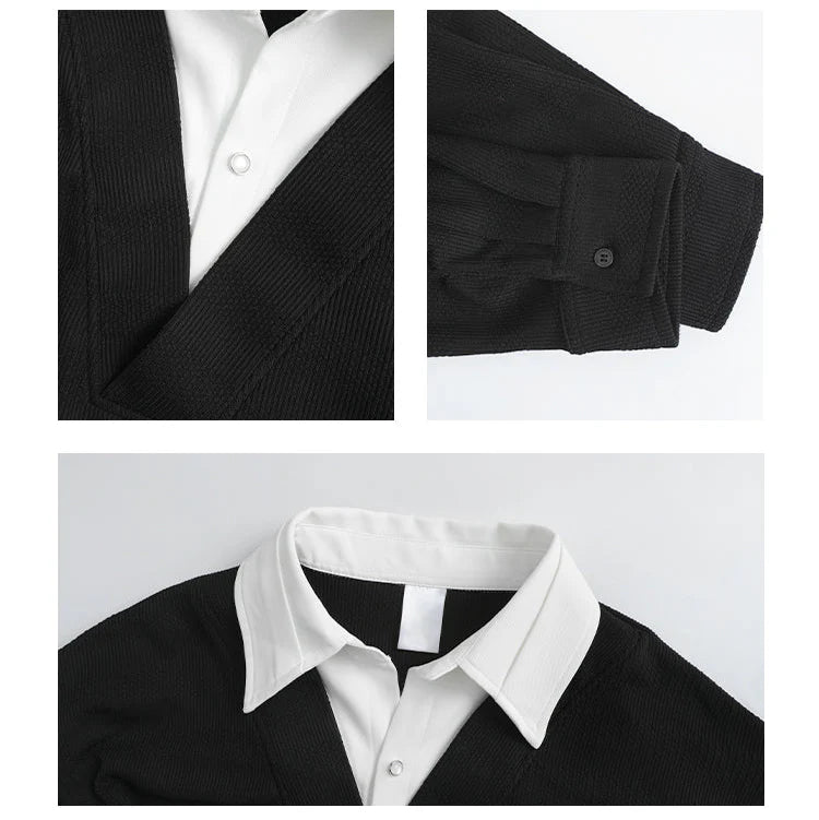 Fake Two-piece Long-sleeved Pullover