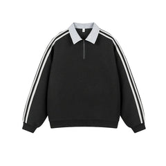 Half-Zip Three-Stripe Polo Sweatshirt