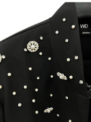 Beaded Diamond Embellished Loose Suit Jacket