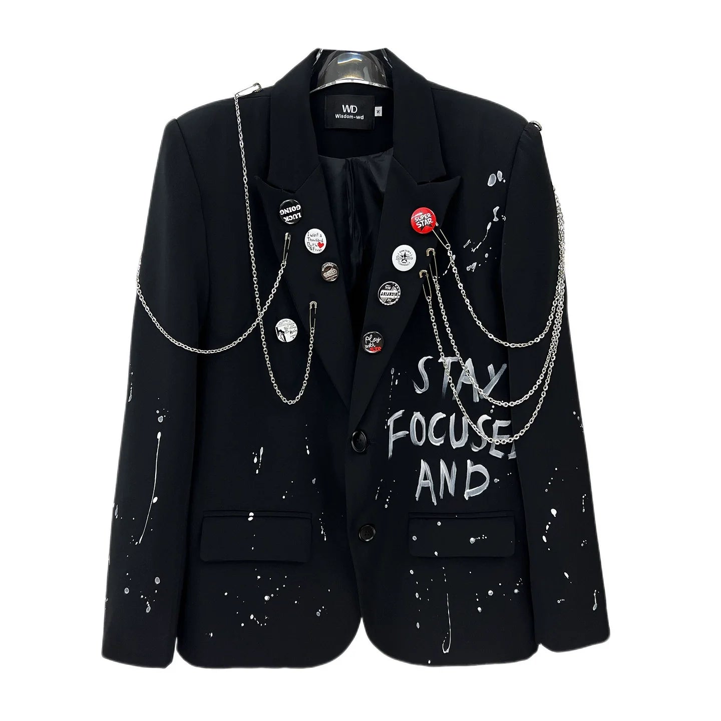 Graffiti Chain Detail Loose Jacket