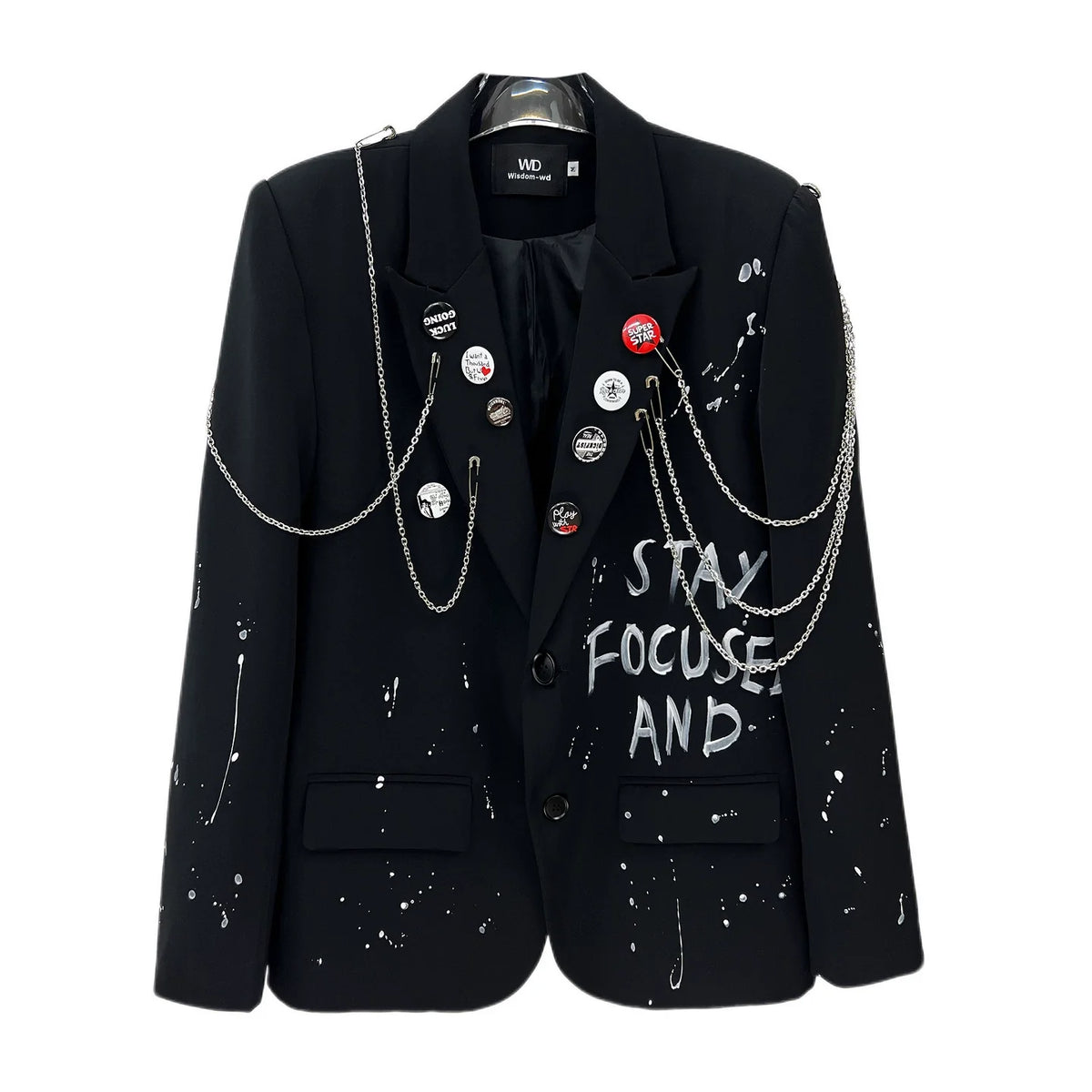 Graffiti Chain Detail Loose Jacket