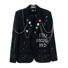 Graffiti Chain Detail Loose Jacket
