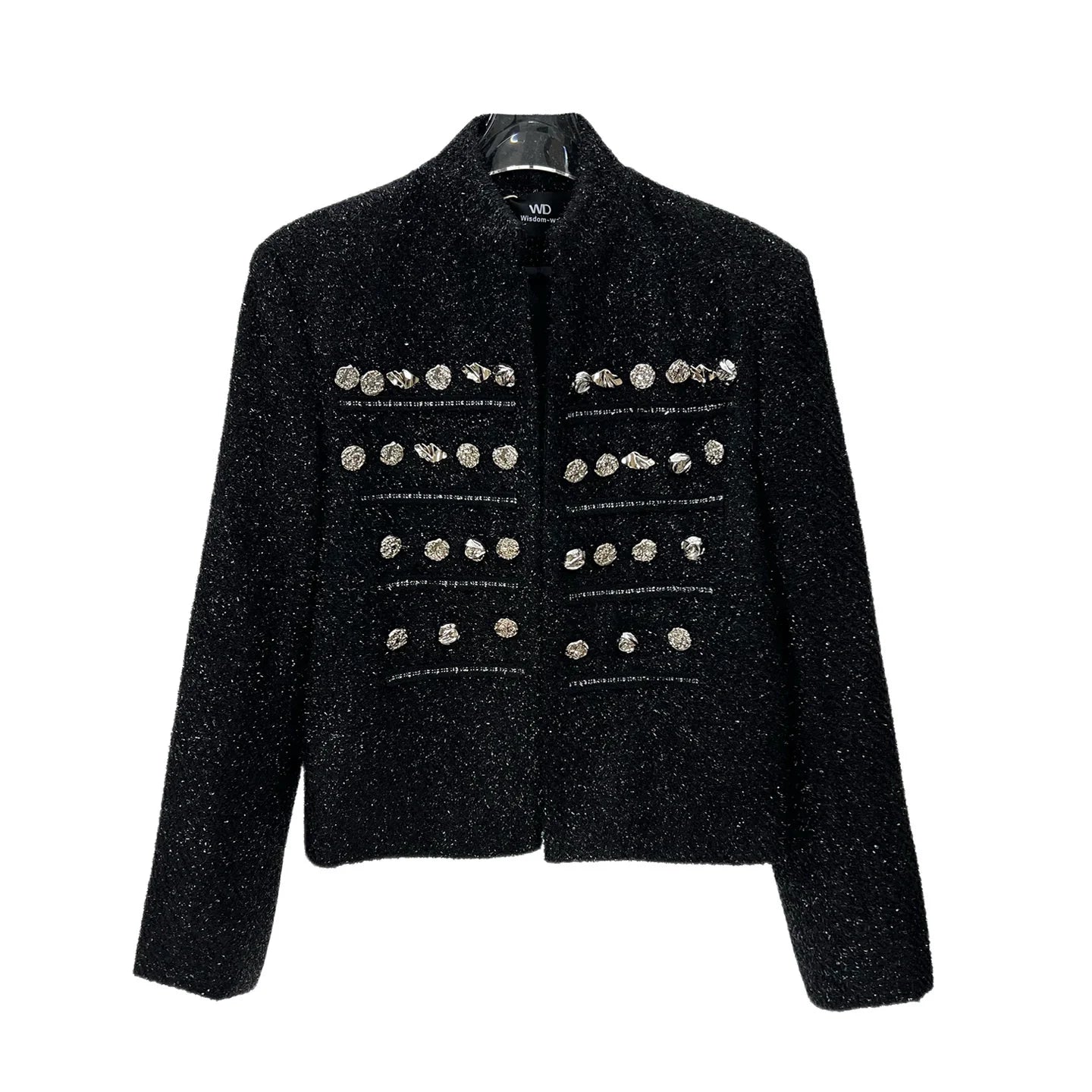 Shiny Metal Embellished Short Jacket
