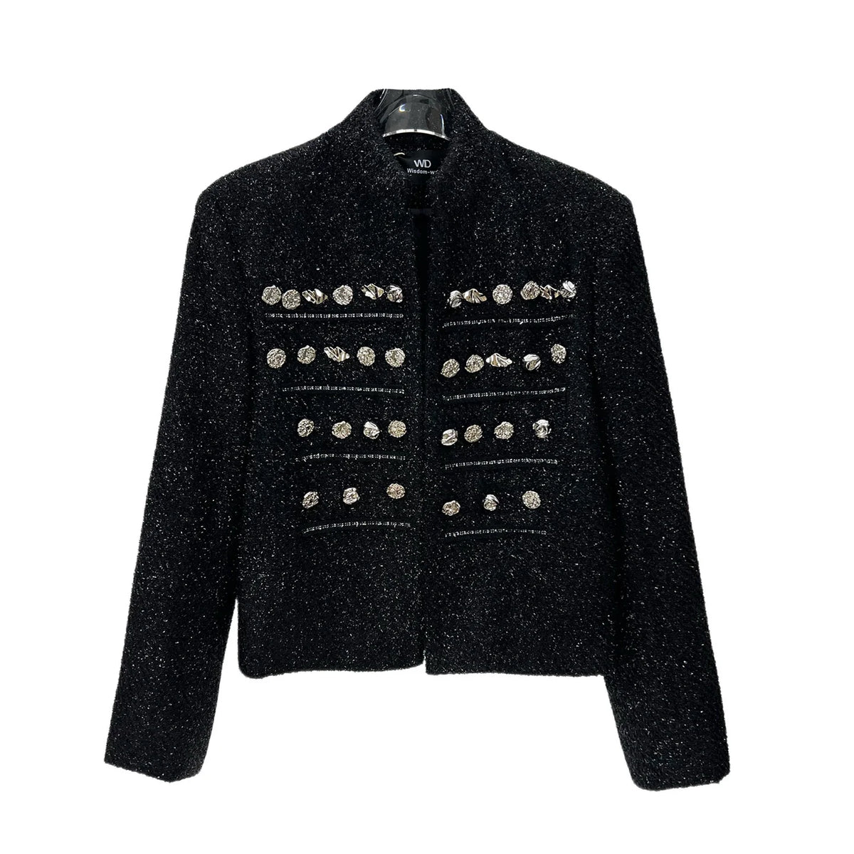 Shiny Metal Embellished Short Jacket