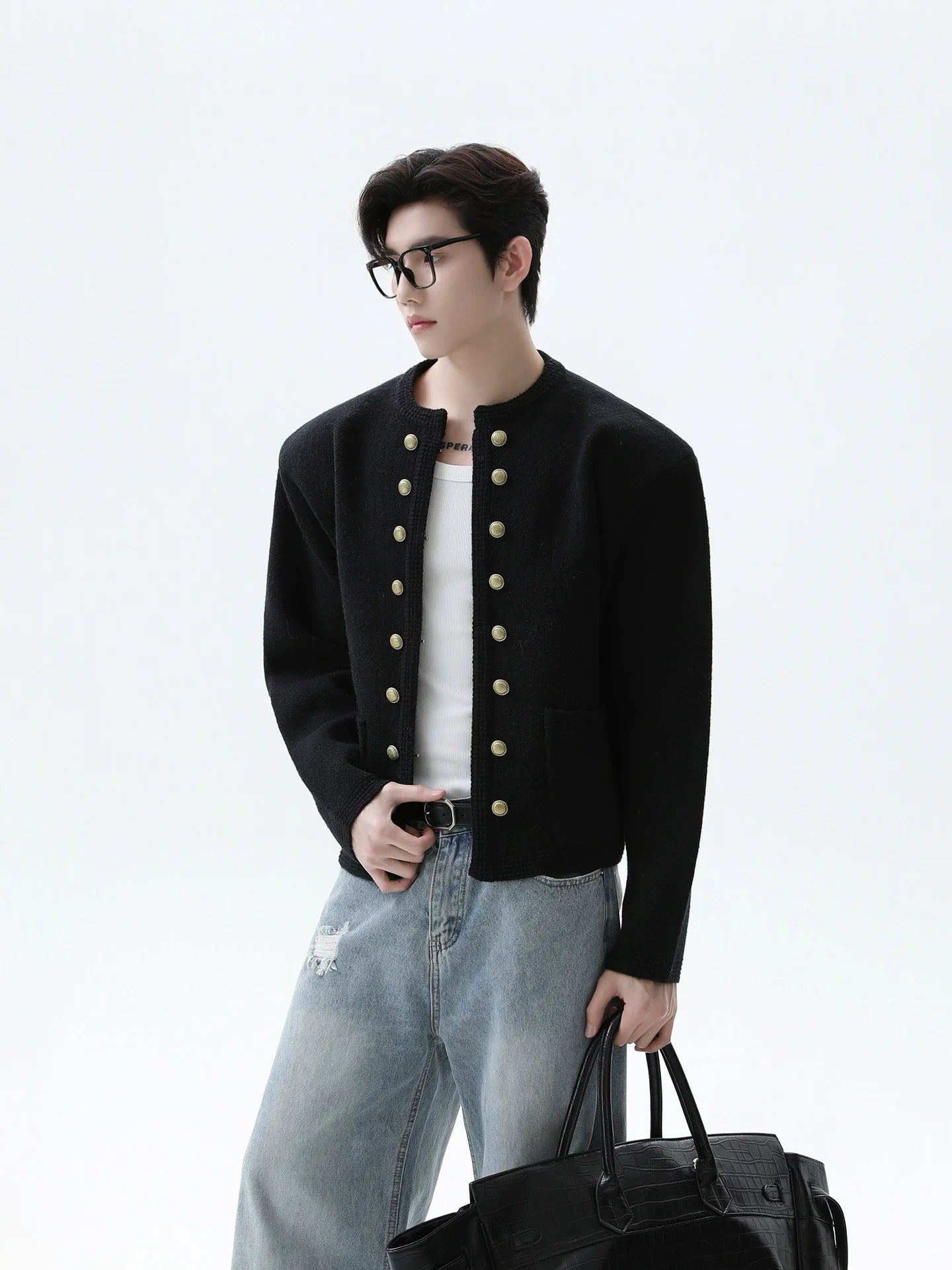 Double-Breasted Knitted Cardigan