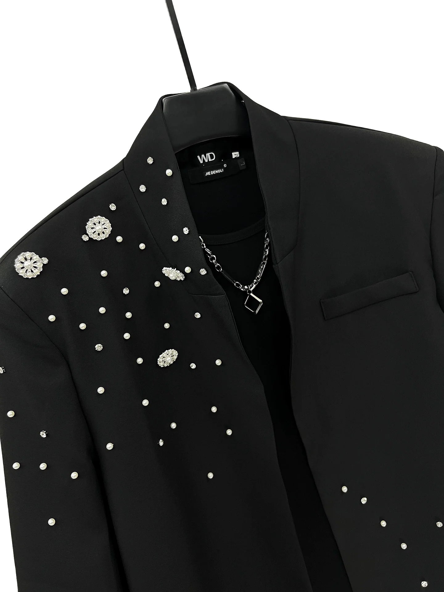 Beaded Diamond Embellished Loose Suit Jacket