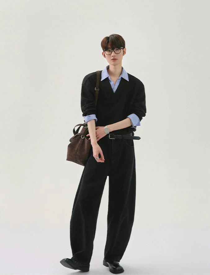 Contrast Color Lapel Polo Shirt