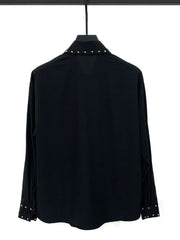Rivet Detail Casual Long Sleeve Shirt
