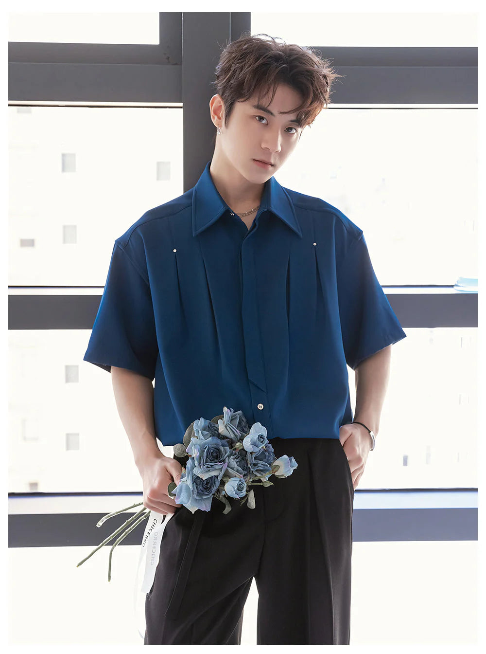 Short-Sleeve Business Lapel Shirt