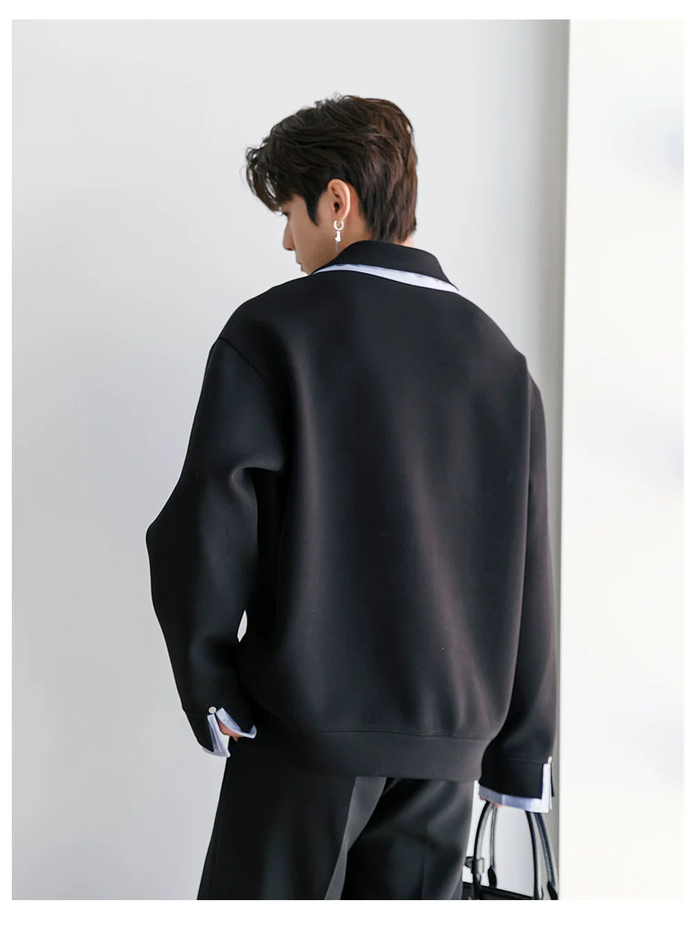 Loose Fit Contrast Color Pullover
