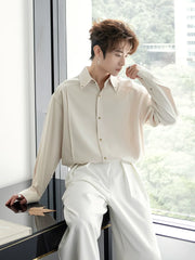 Basic Long-Sleeve Button-Up Shirt