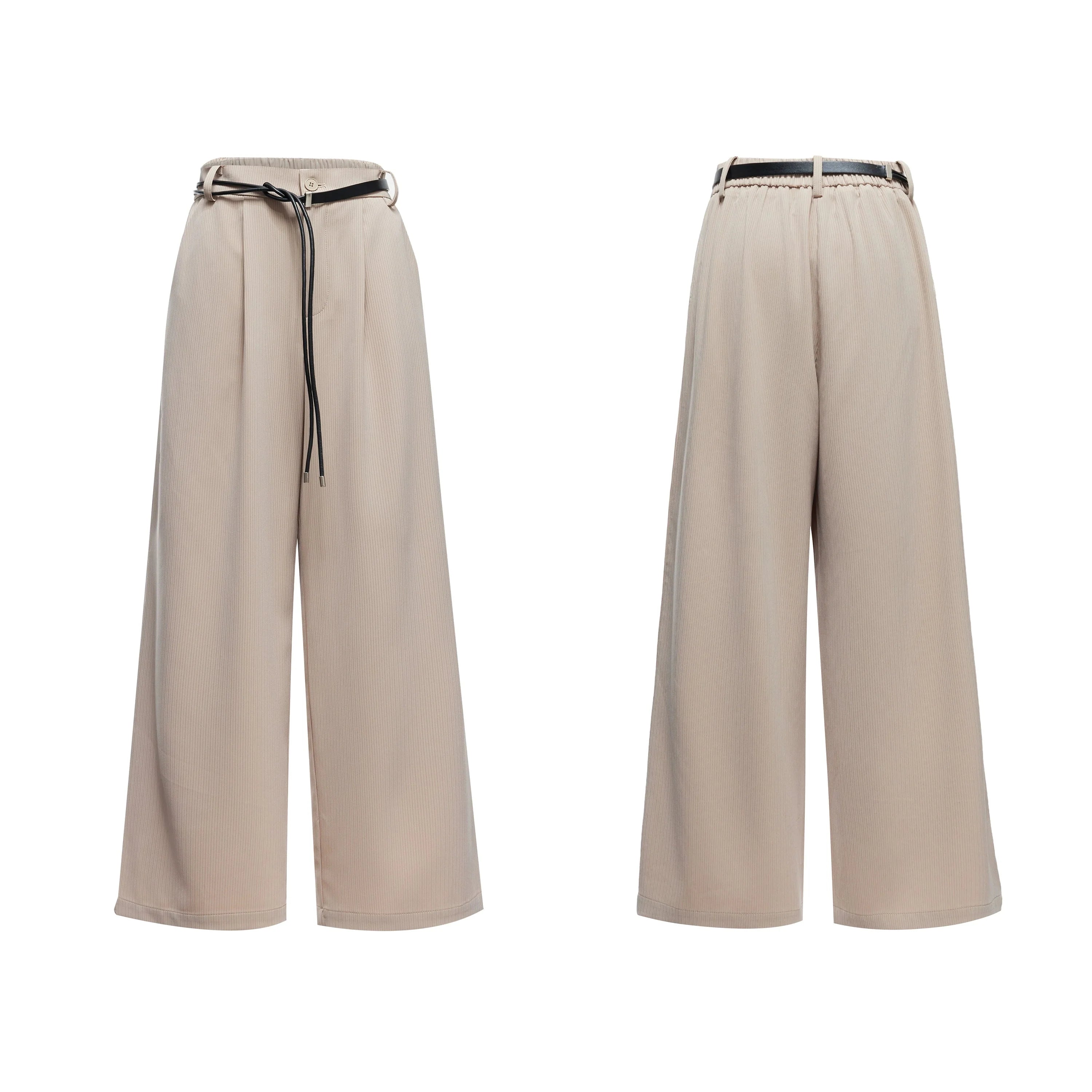 Flowing Scarf Shirt and Wide-Leg Pants