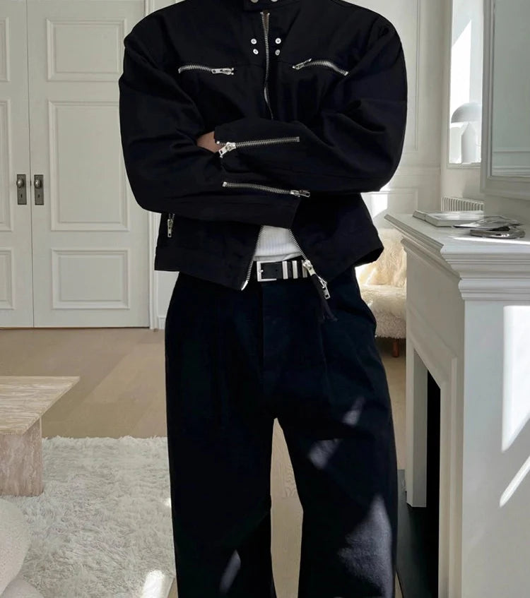 Functional Stand-Up Collar Short Jacket