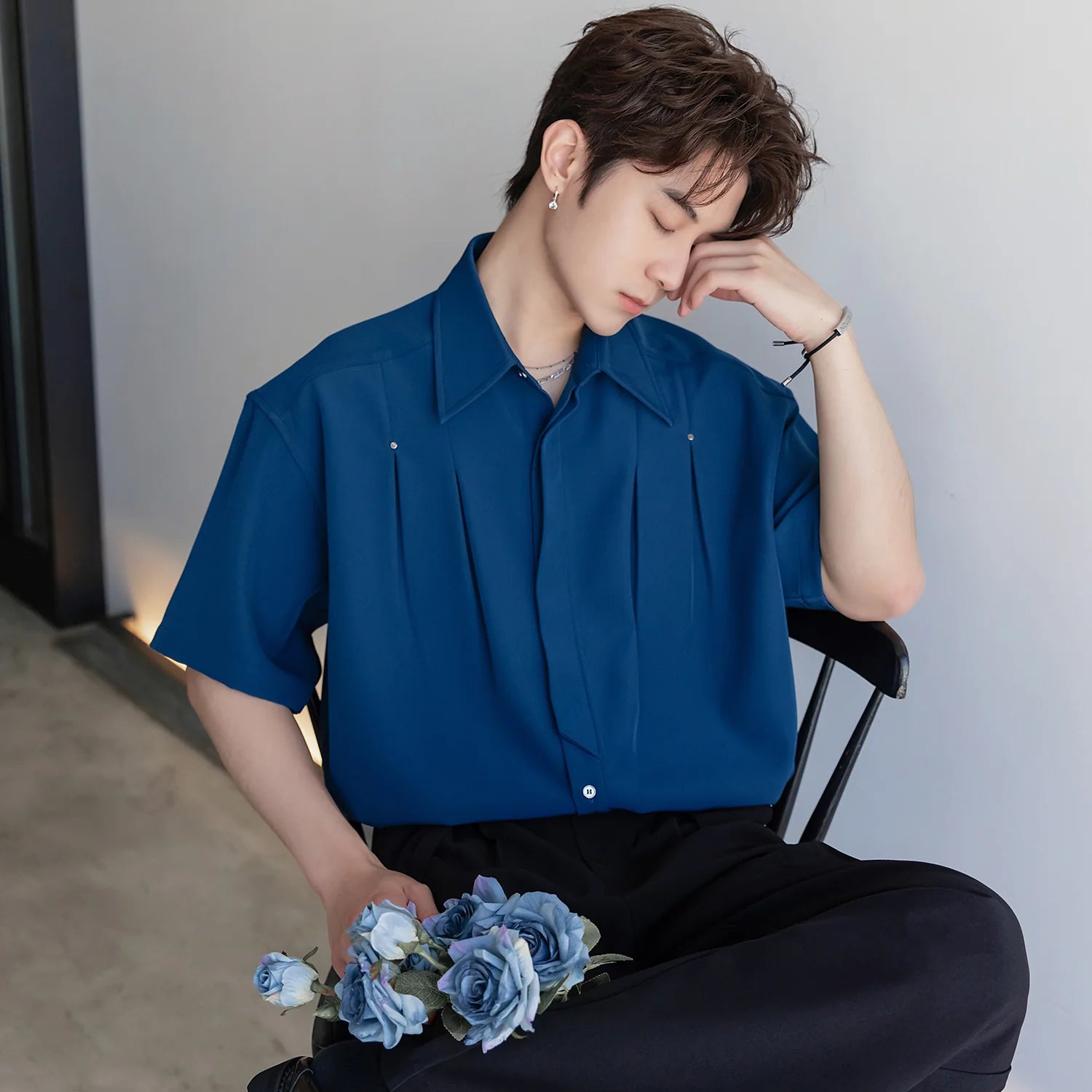 Short-Sleeve Business Lapel Shirt