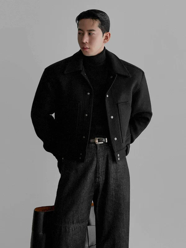 Wool Collar Workwear Short Jacket