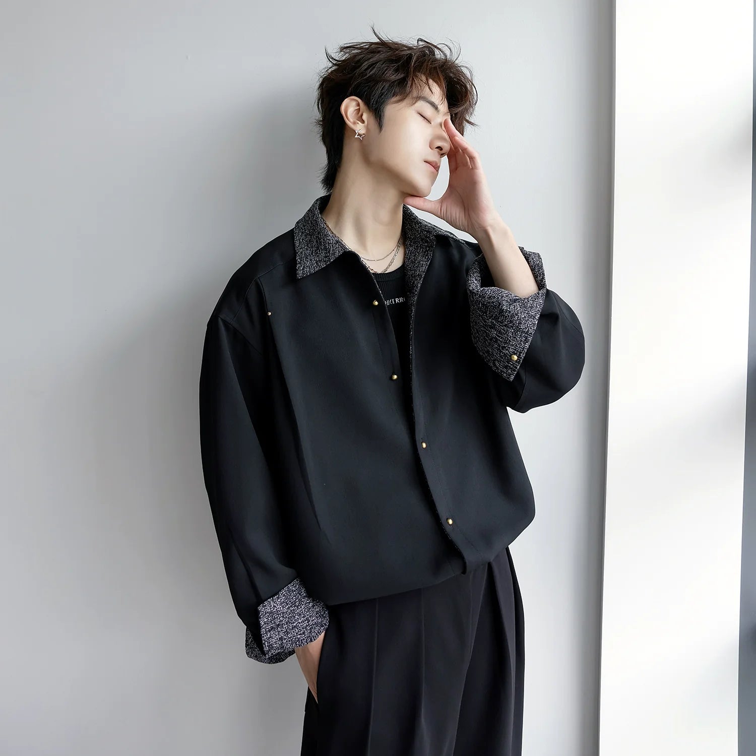 Lightweight Double-sided Button-down Shirt