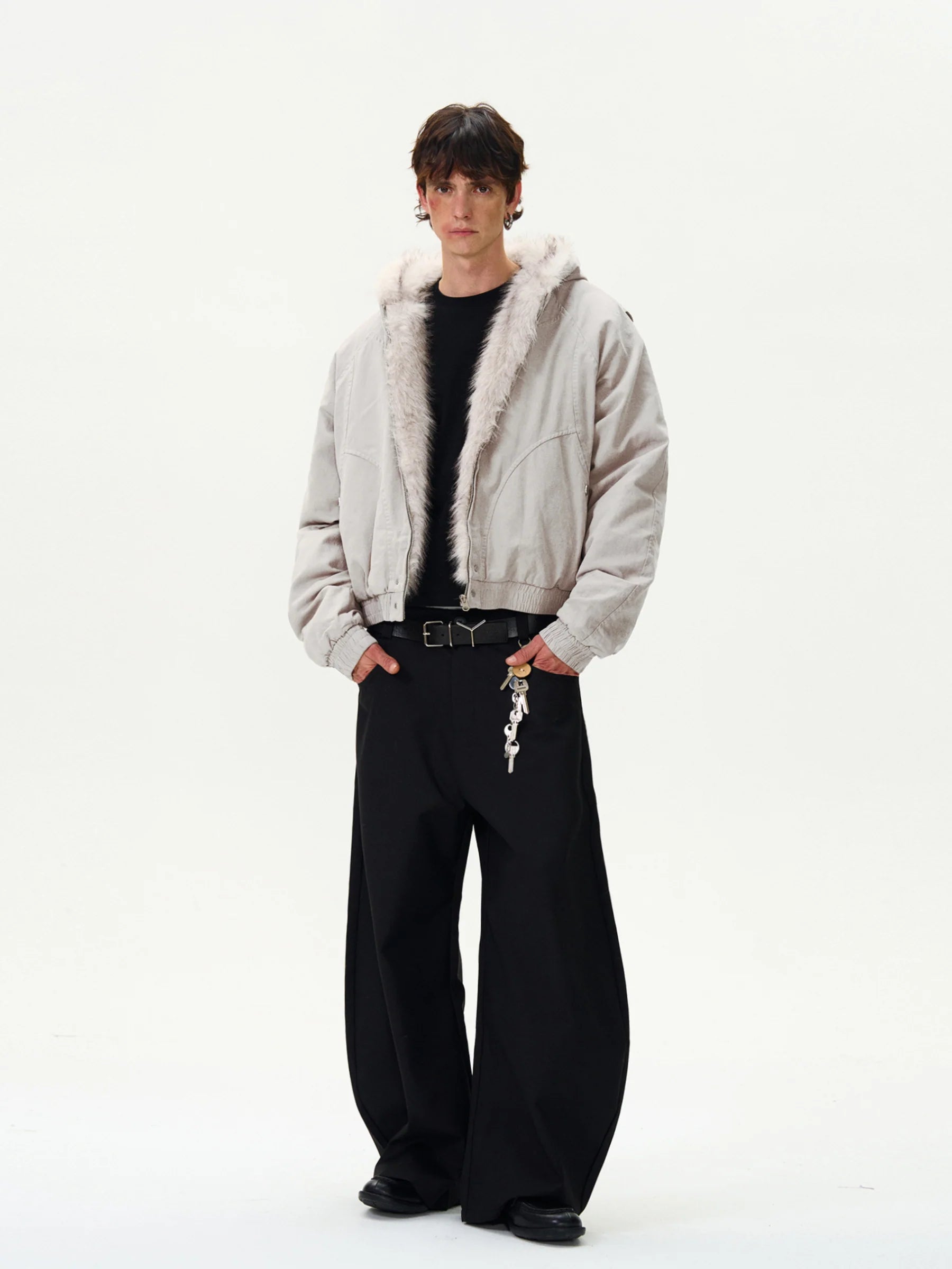 Faux Fur Hooded Insulated Casual Jacket