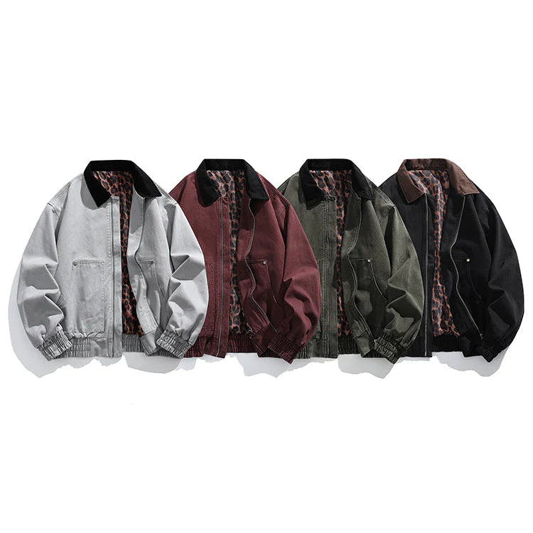 Contrast Lapel Loose Jacket