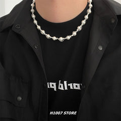 Pearl Beaded Winding Chain Necklace
