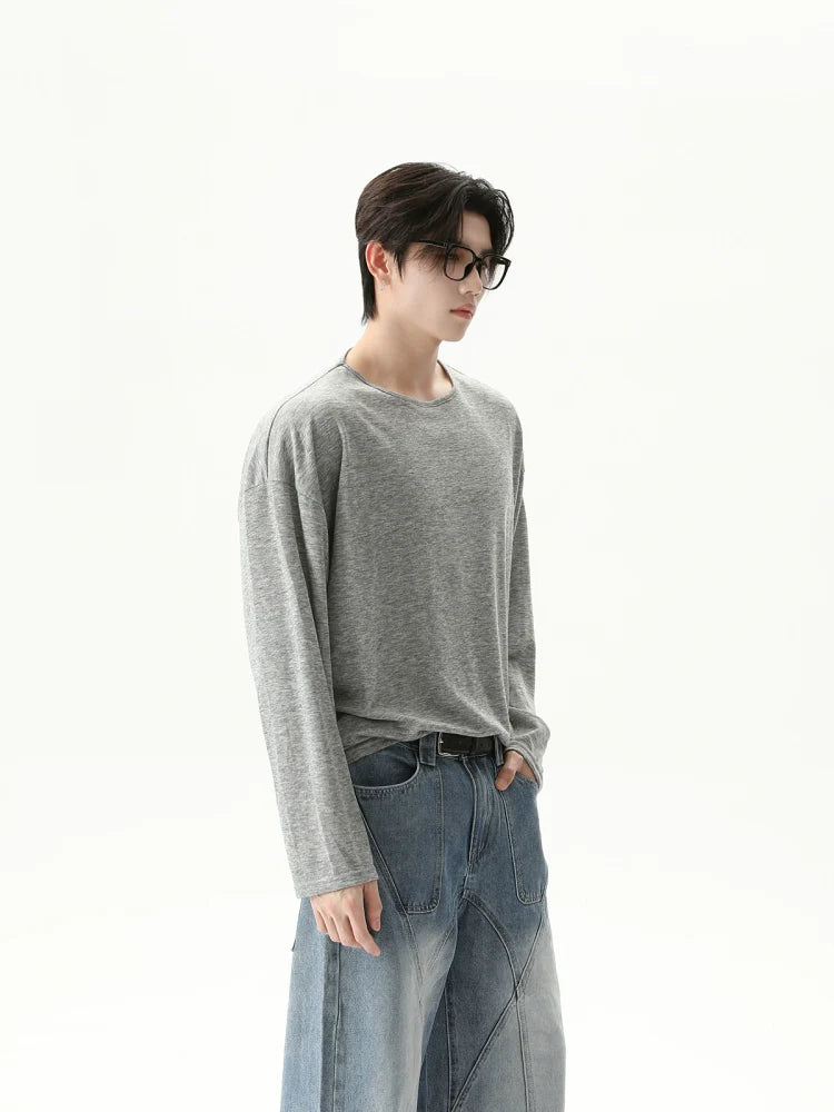 Loose Fit Long Sleeve Round Neck Pullover
