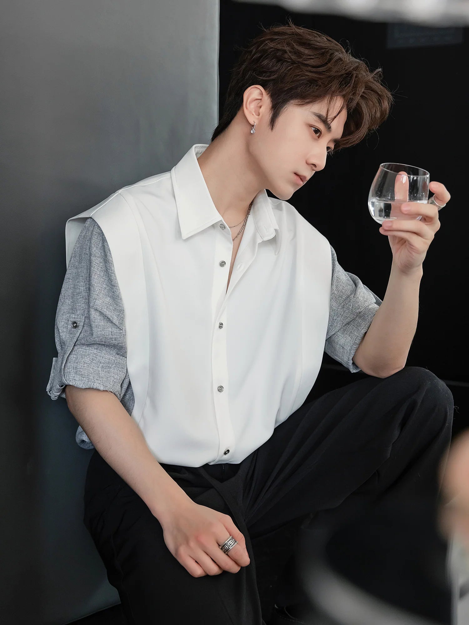 Colorblock Button-Down Shirt
