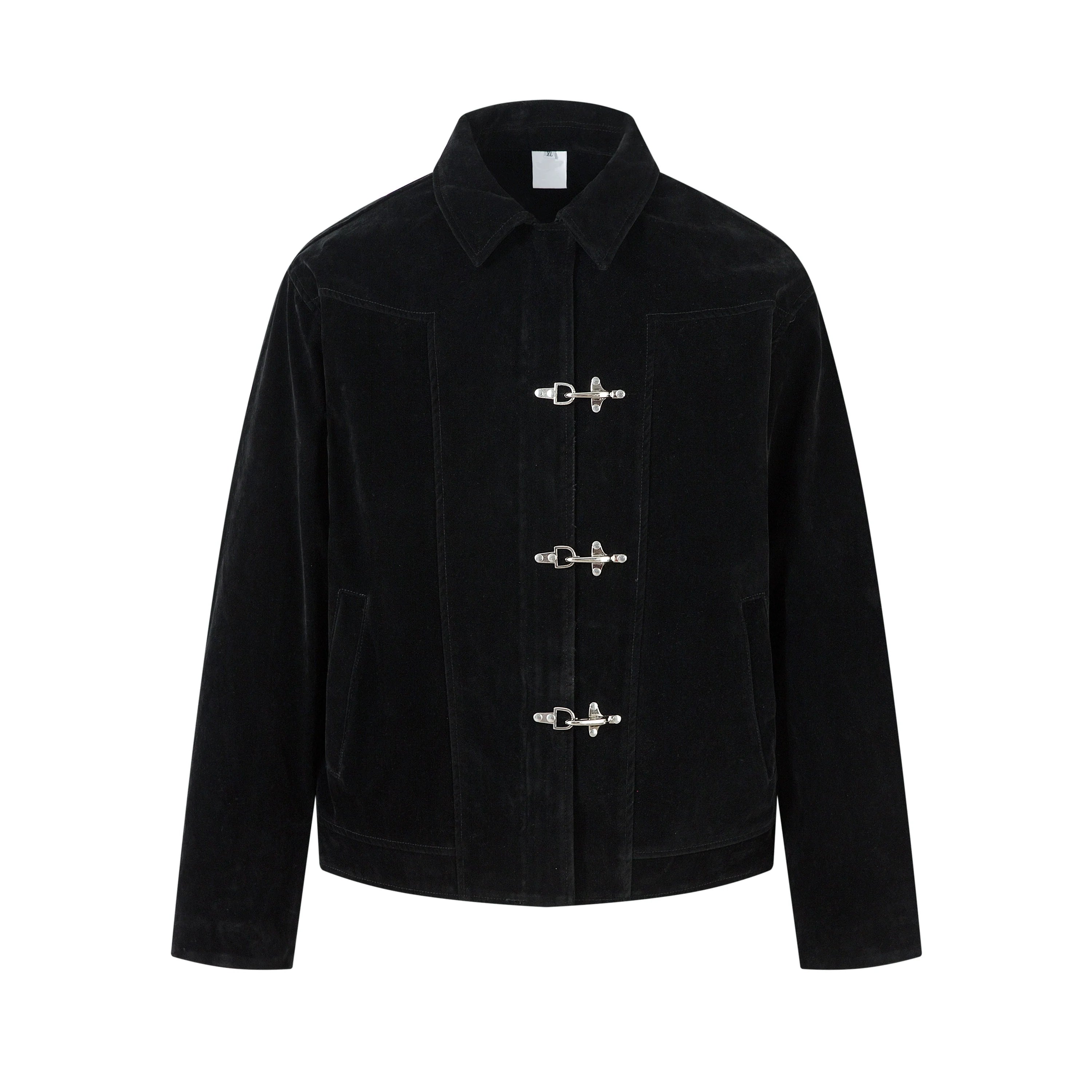 Toggle Closure Suede Cropped Jacket